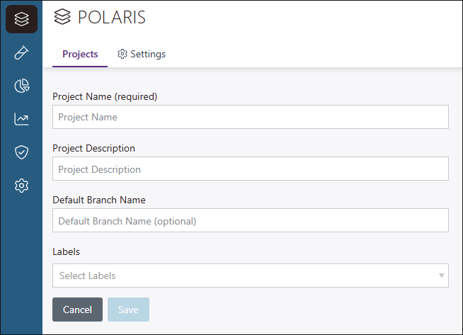 Screenshot of the Add Projects Form.